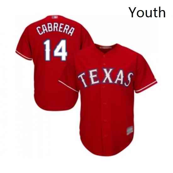Youth Texas Rangers 14 Asdrubal Cabrera Replica Red Alternate Cool Base Baseball Jersey